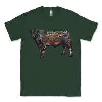 Sports Green black angus bull with western patterns Classic Tee - RanaPortraitStore