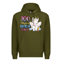 Army Green 100 magical days of school Premium Hoodie - MaliasSmallBusiness