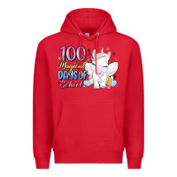 Red 100 magical days of school Premium Hoodie - MaliasSmallBusiness