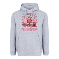 Heather Grey pink merry christmas bbs Heavyweight Hoodie - BundleAndBundleShop