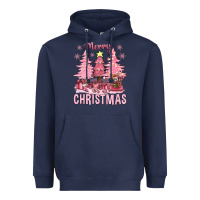 Navy pink merry christmas bbs Heavyweight Hoodie - BundleAndBundleShop