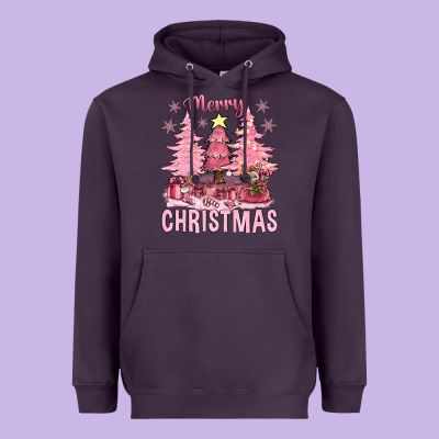 Pink Merry Christmas Bbs Heavyweight Hoodie Designed By Bundleandbundleshop