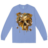 Colony Blue Flower Skeleton Bees Long Sleeve Tee - RanaPortraitStore