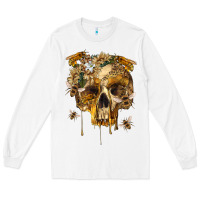 White Flower Skeleton Bees Long Sleeve Tee - RanaPortraitStore