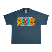 Midnight Navy mama bear with sunflowers and glasses license plate Urban Heavy Tee - Artiststas