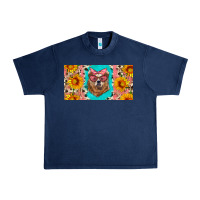 Navy mama bear with sunflowers and glasses license plate Urban Heavy Tee - Artiststas