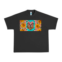 Pigment Black mama bear with sunflowers and glasses license plate Urban Heavy Tee - Artiststas