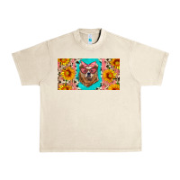 Sandshell mama bear with sunflowers and glasses license plate Urban Heavy Tee - Artiststas