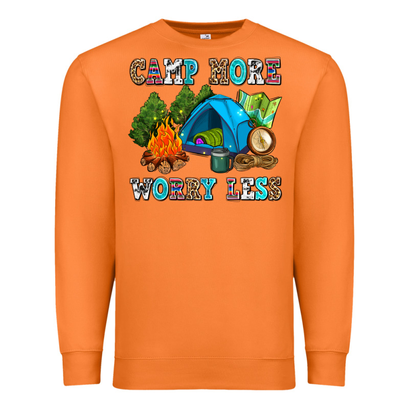 Camp More Worry Less Premium Sweatshirt by AdoDesignShop | Teevron