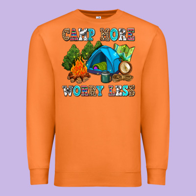 Camp More Worry Less Premium Sweatshirt Designed By Adodesignshop