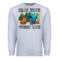Heather Grey camp more worry less Premium Sweatshirt - AdoDesignShop