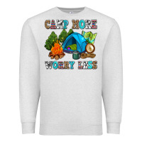 Oatmeal Heather camp more worry less Premium Sweatshirt - AdoDesignShop
