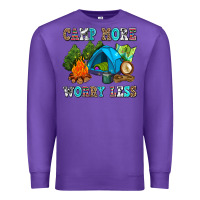 Purple camp more worry less Premium Sweatshirt - AdoDesignShop