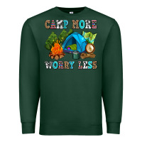 Sports Green camp more worry less Premium Sweatshirt - AdoDesignShop