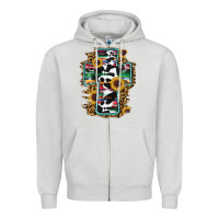 Dove Grey western cross Zipper Hoodie - RanaPortraitStore