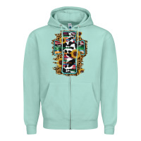 Seafoam western cross Zipper Hoodie - RanaPortraitStore