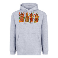 Heather Grey thanksgiving coffee cups with gnomes bbs Heavyweight Hoodie - BundleAndBundleShop