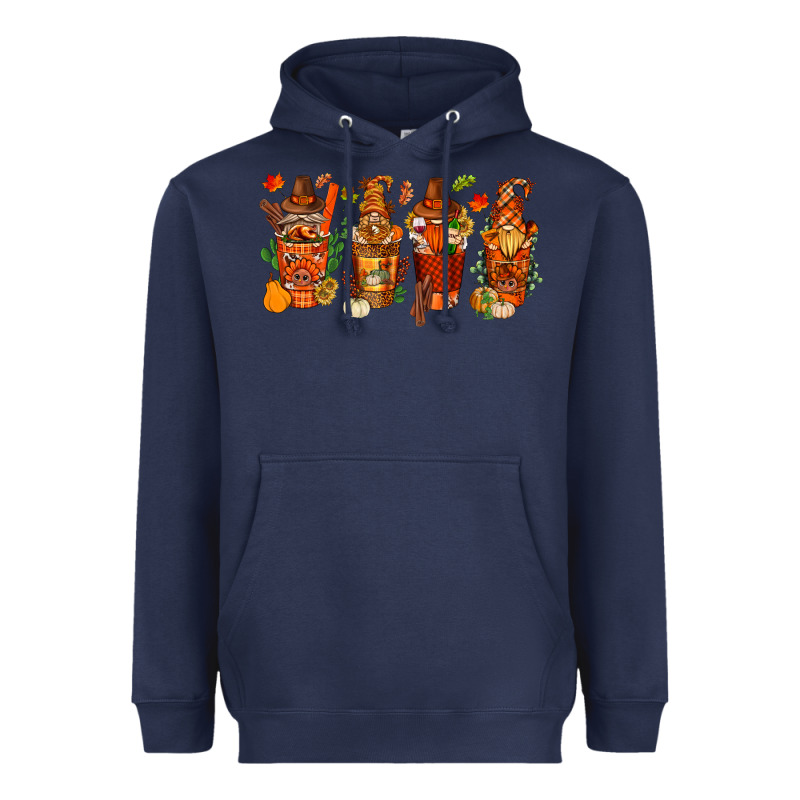 Thanksgiving Coffee Cups With Gnomes Bbs Heavyweight Hoodie by BundleAndBundleShop | Teevron