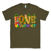 Army Green love summer with pineapple Classic Tee - texasbilliewilder