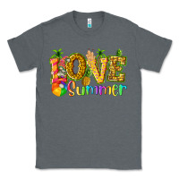 Charcoal Heather love summer with pineapple Classic Tee - texasbilliewilder