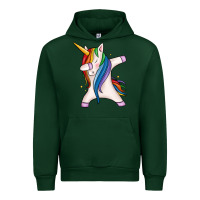 Forest Green dabbing unicorn Urban Hoodie - MaliasSmallBusiness