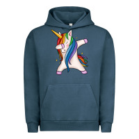 Pigment Midnight Navy dabbing unicorn Urban Hoodie - MaliasSmallBusiness