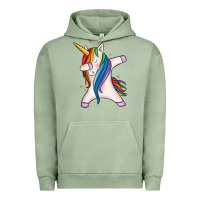 Pigment Oil Green dabbing unicorn Urban Hoodie - MaliasSmallBusiness