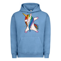 Pigment Pebble Blue dabbing unicorn Urban Hoodie - MaliasSmallBusiness
