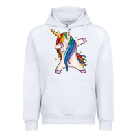 White dabbing unicorn Urban Hoodie - MaliasSmallBusiness