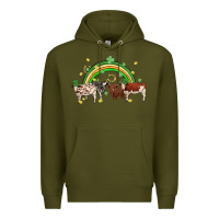 Army Green cow st patrick days Premium Hoodie - MaliasSmallBusiness