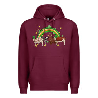 Burgundy cow st patrick days Premium Hoodie - MaliasSmallBusiness
