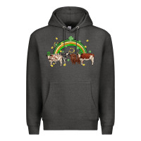 Charcoal Heather cow st patrick days Premium Hoodie - MaliasSmallBusiness