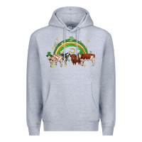 Heather Grey cow st patrick days Premium Hoodie - MaliasSmallBusiness