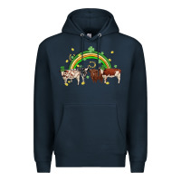 Navy cow st patrick days Premium Hoodie - MaliasSmallBusiness