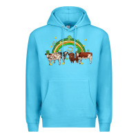 Ocean Blue cow st patrick days Premium Hoodie - MaliasSmallBusiness