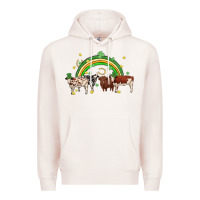 Pale Pink cow st patrick days Premium Hoodie - MaliasSmallBusiness