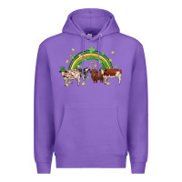 Purple cow st patrick days Premium Hoodie - MaliasSmallBusiness