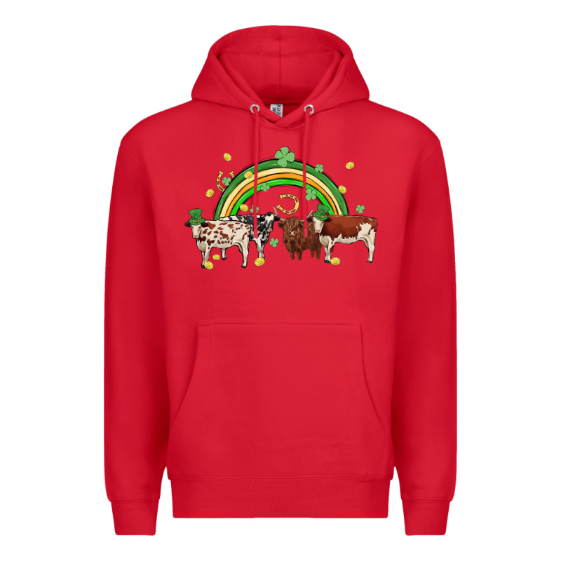 Cow St Patrick Days Premium Hoodie by MaliasSmallBusiness | Teevron