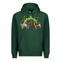 Sports Green cow st patrick days Premium Hoodie - MaliasSmallBusiness