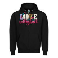Black love volleyball Zipper Hoodie - Zillion Design Studio