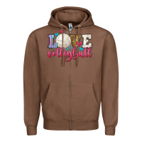 Chestnut love volleyball Zipper Hoodie - Zillion Design Studio