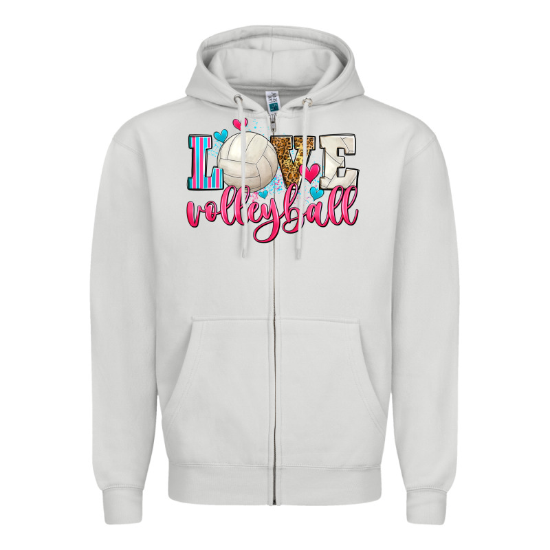Love Volleyball Zipper Hoodie by Zillion Design Studio | Teevron