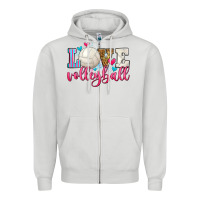 Dove Grey love volleyball Zipper Hoodie - Zillion Design Studio