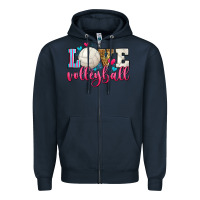 Navy love volleyball Zipper Hoodie - Zillion Design Studio