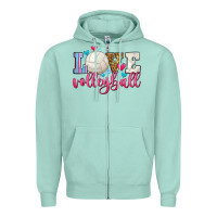 Seafoam love volleyball Zipper Hoodie - Zillion Design Studio