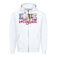 White love volleyball Zipper Hoodie - Zillion Design Studio