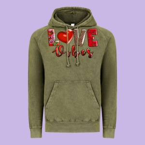 Love Vibes Vintage Hoodie Designed By Adodesignshop