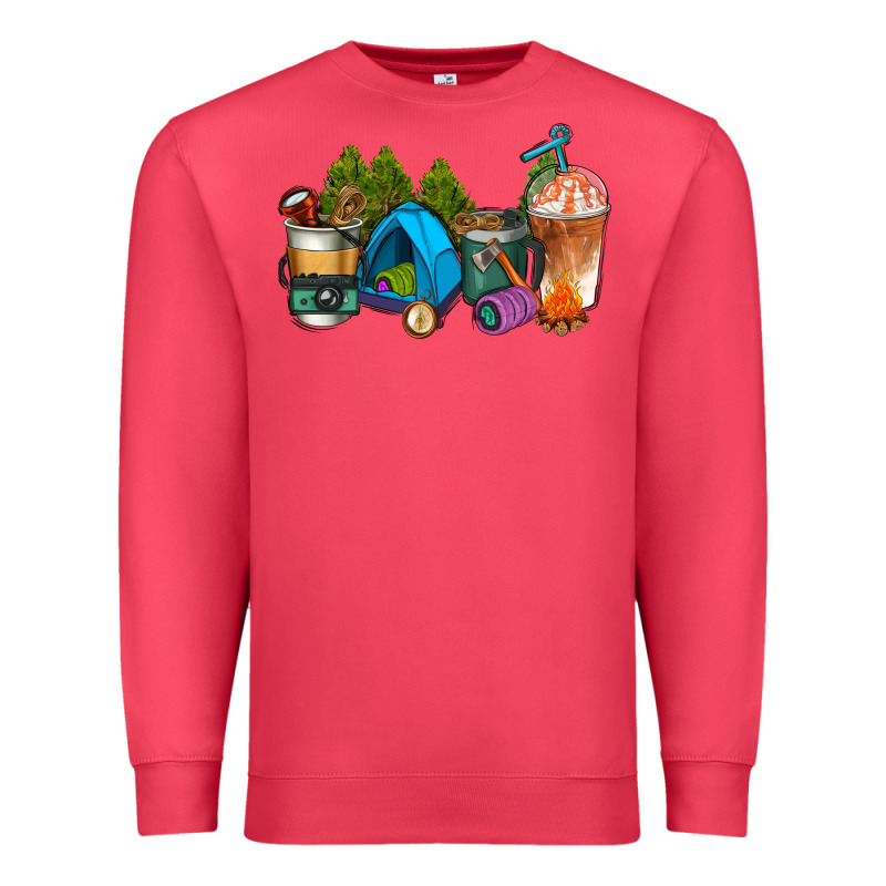 Camp Coffee Cups Ado Premium Sweatshirt by AdoDesignShop | Teevron