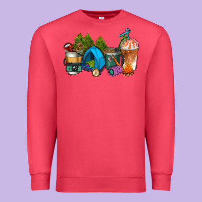 Camp Coffee Cups Ado Premium Sweatshirt Designed By Adodesignshop
