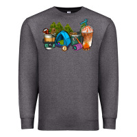 Charcoal Heather camp coffee cups ado Premium Sweatshirt - AdoDesignShop